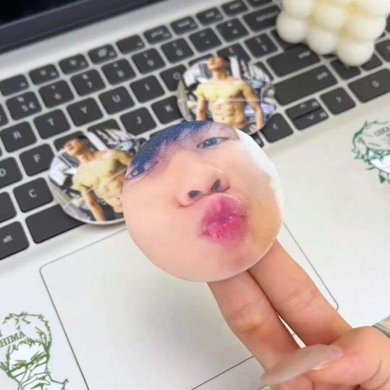 Lin Junjie Emoticon Pack พัฟแป้ง Junjie Lin Emoticon Pack Kiss Powder Puff Wet Dry Dual-use Driving#