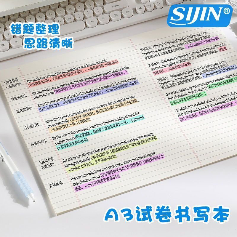 【现货】A3思维导图草稿纸学生考研考公考教资思维规划横线可撕拍纸本A3 mind map draft paper, tearable horizontal version, American styl