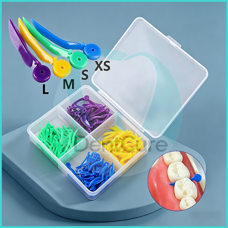 200 ชิ้น/กล่อง ลิ่มกั้นฟันพลาสติก (Dental Wedges) - 4 ขนาด สําหรบอดฟน แยกฟน ไดแมทริกซ คณภาพสง