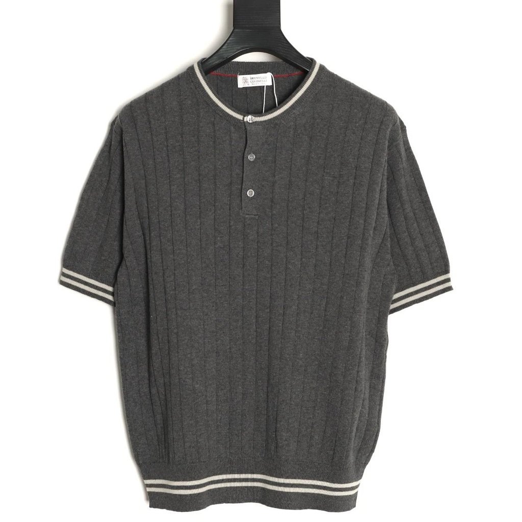 เสื้อยืดแขนสั้นคอกลม BRUNELLO CUCINELLI ทออย่างประณีต