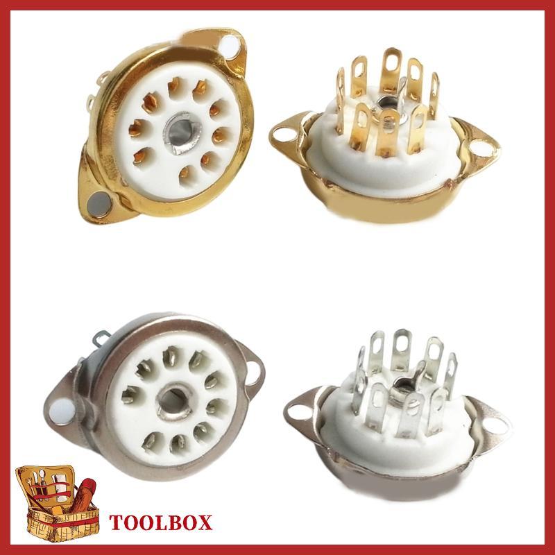TOOLBOX Better Performance ซ็อกเก็ตหลอดเซรามิคสําหรับ 12AX7 12AT7 12AU7 ECC83 ECC82 E88CC
