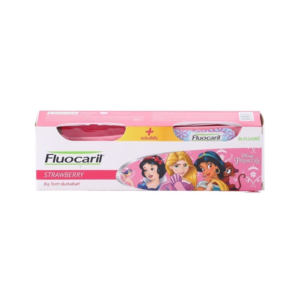 [สินค้าส่งด่วน] ฟลูโอคารีลบิ๊กทีธ สตอเบอร์รี่ 65ก+แปรง FLUOCARIL KIDS BIG TEETH STW 65G+TB