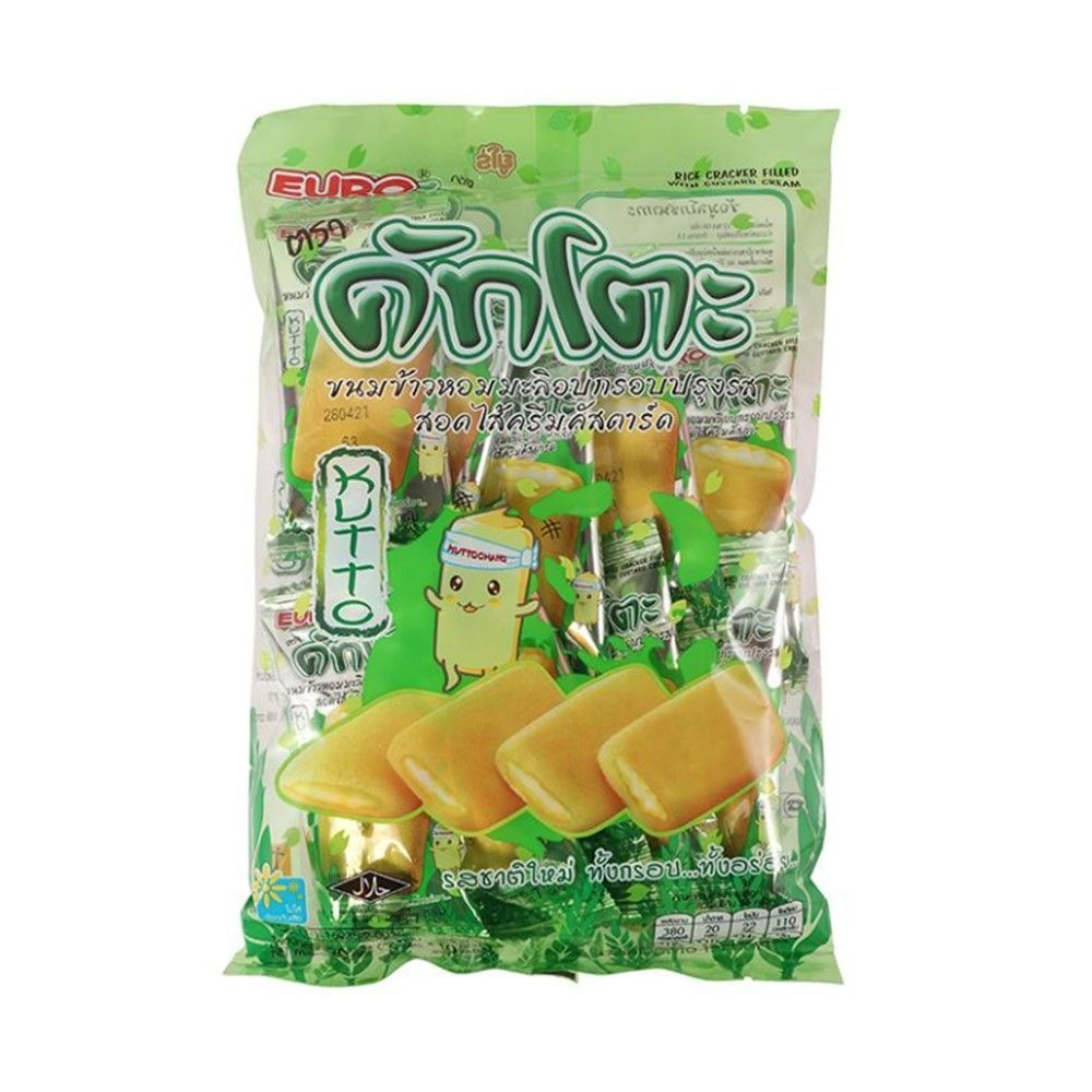 [สินค้าส่งด่วน] คัทโตะข้าวมะลิอบกรอบสอดไส้คัสตาร์ด 70ก KUTTO CREAKER FILLED WITH CUSTARD 70G