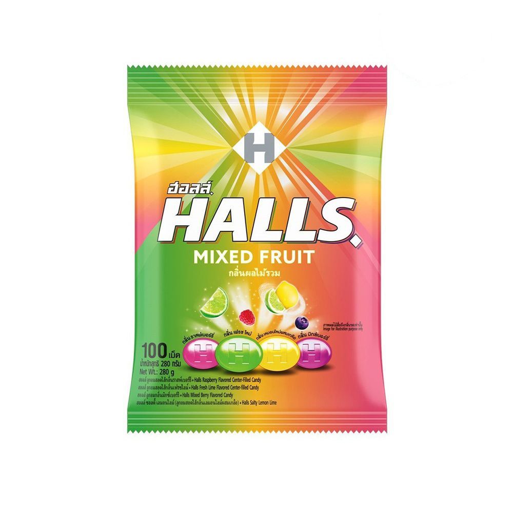 [สินค้าส่งด่วน] ฮอลล์ลูกอมกลิ่นผลไม้รวม 280กรัม HALLS MIXED FRUIT CANDY 280G.