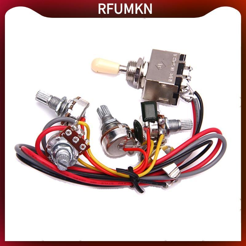 [rfumkn] 1 ชุดกีตาร์สายไฟ Pickup Selector A500K500K Potentiometers Pot 2A683J B