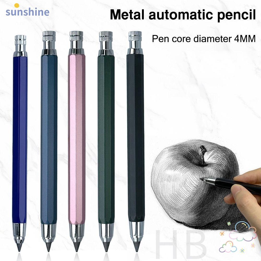 SSUNSHINE ดินสออัตโนมัติ,ดินสอโลหะ 4.0 มม.,Creative Drawing Writing Tool 2B/4B/6B/8B/10B ดินสอ Refil