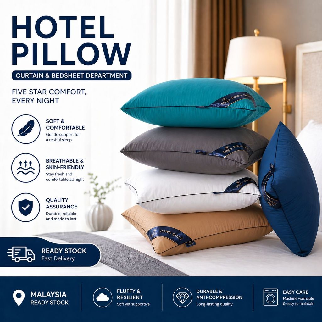 หมอนผ้าฝ้าย Bantal Hotel Hilton Empuk หมอน New Sleeping Hilton 1Kg Viral เครื่องนอน Sleep Home Livin