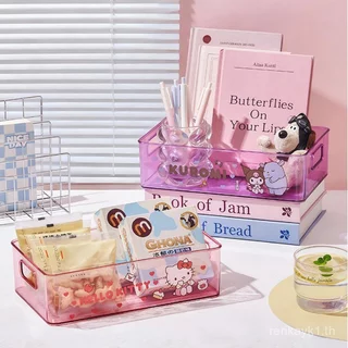 Kuromi กล่องเก็บของโปร่งใสอะคริลิค Sanrio กล่องเก็บเครื่องสําอางเครื่องเขียน Tidy-up