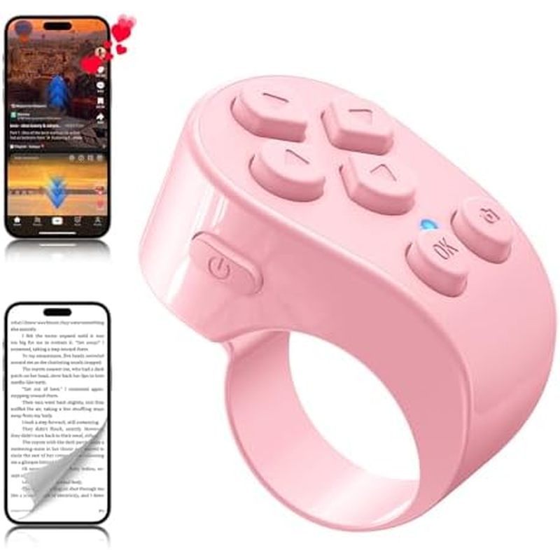 TikTok Scrolling Ring Remote Control,Page Turner สําหรับ iPad iPhone & แท็บเล็ต Android,รีโมทกล้องบล
