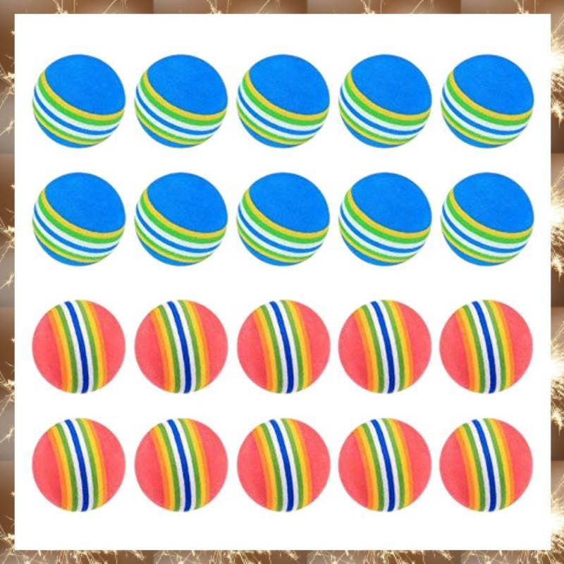 (Y OK N) 20 ชิ้นลูกกอล์ฟโฟมนุ่ม Garden Golf Balls ฝึกลูกกอล์ฟฟองน้ํา Rainbow Golf Balls สําหรับในร่ม