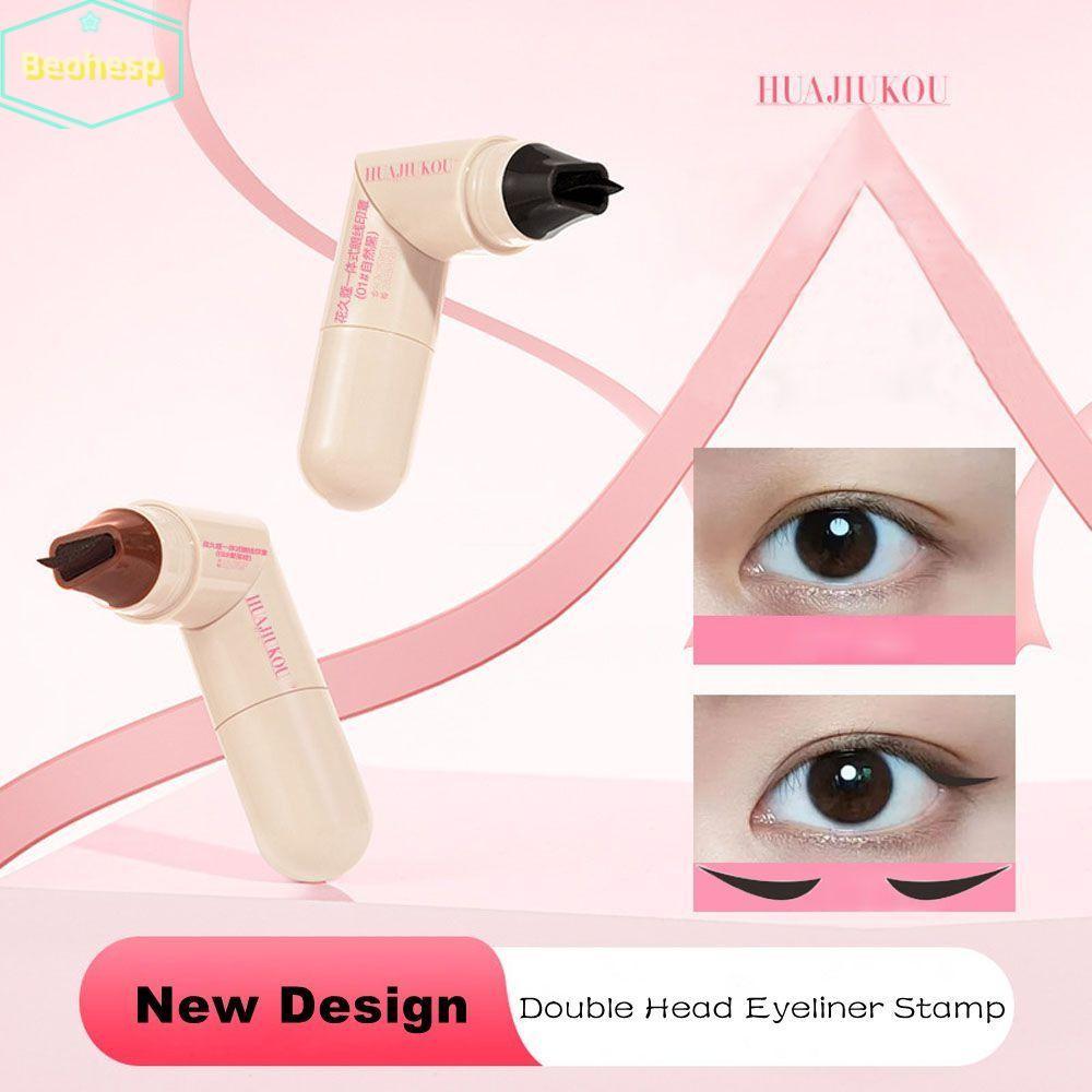 BEOHESP Eye Liner Stamp, สีดํา Quick Dry Eyeliner Stamp, กันน้ําแบบพกพา Long Lasting Eyeliner Stamp 