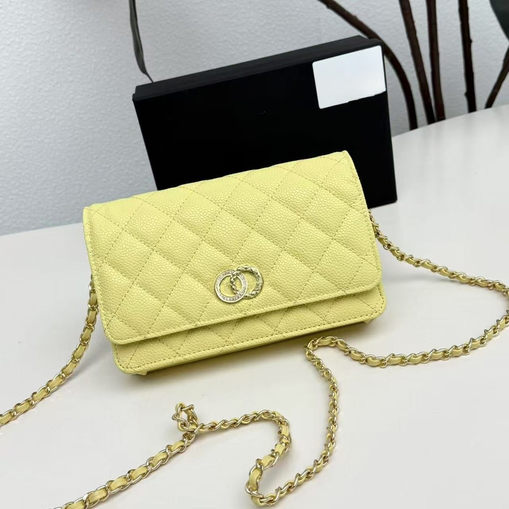 Z7X4 CHa Designer Diamond Wallet High-value Cross-body Shoulder Snap-on กระเป๋าใส่เหรียญมัลติฟังก์ชั