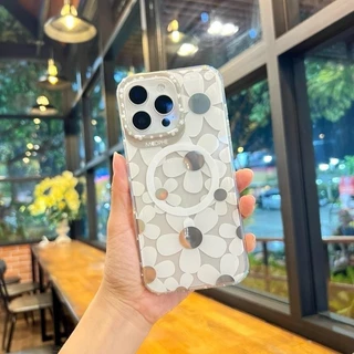 MOOPHE เคสดอกไม้สีเมทัคลิค เคส แม่เหล็ก ชาร์ได้ สำหรับ iPhone 17 Air 17Pro 17Promax 11 12 13 Promax 14 15 16 PRO MAX