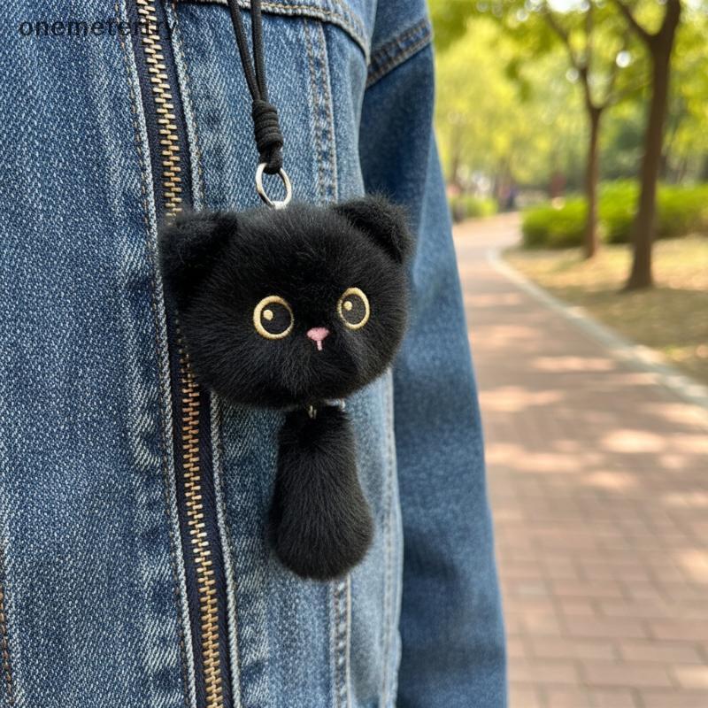 Onem แมวน่ารักตุ๊กตาตุ๊กตา 10 ซม.ของเล่นพวงกุญแจสําหรับ Bapa กระจกรถยนต์แขวนเครื่องประดับของขวัญวันเกิด n