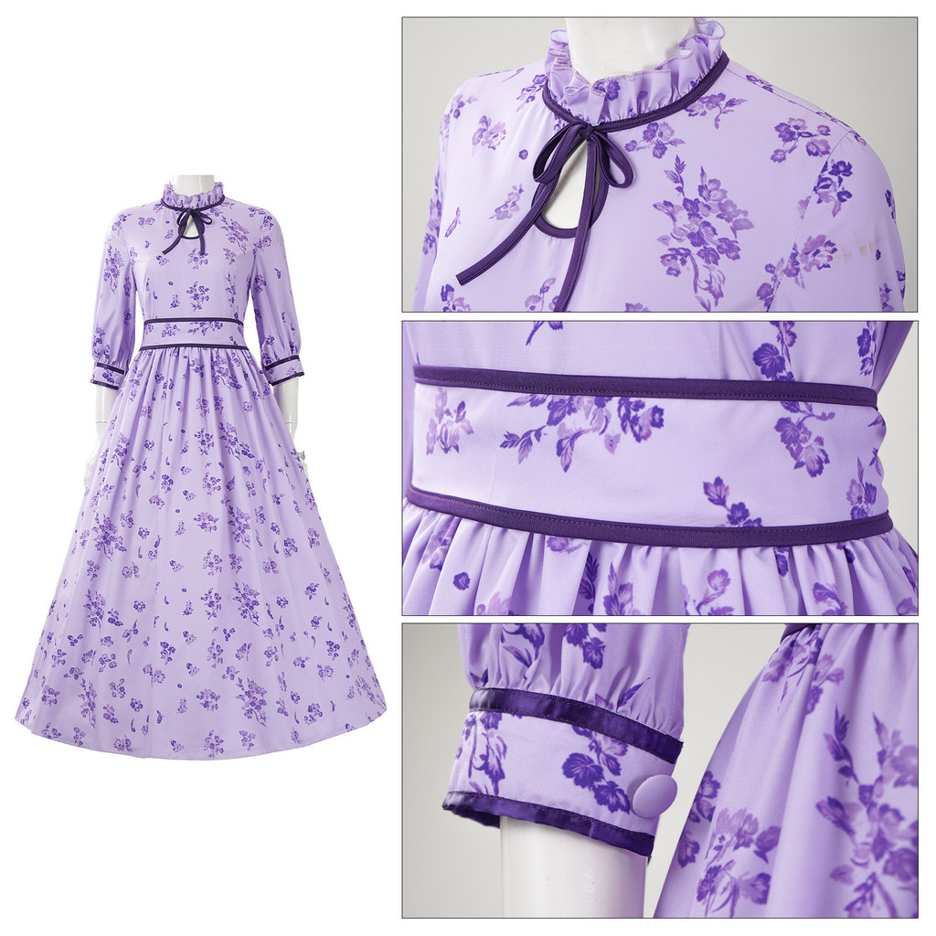 Anime "Frieren at the Funeral" 2 cosplay costume, Phirun purple dress cosplay costume