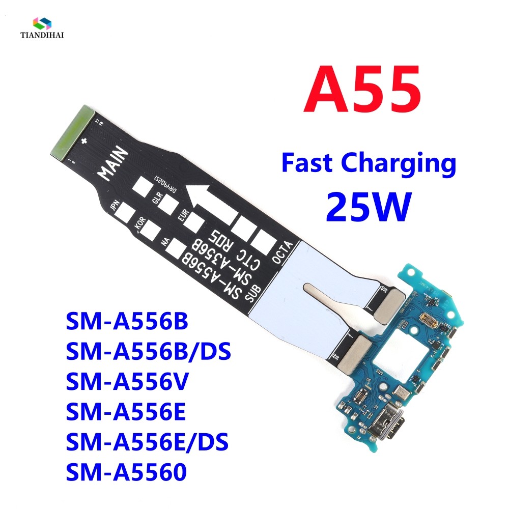 USB Charger Board Connector หลัก SUB Flex สําหรับ Samsung Galaxy A55 5G A556 A556B A556E A556B/DS แท