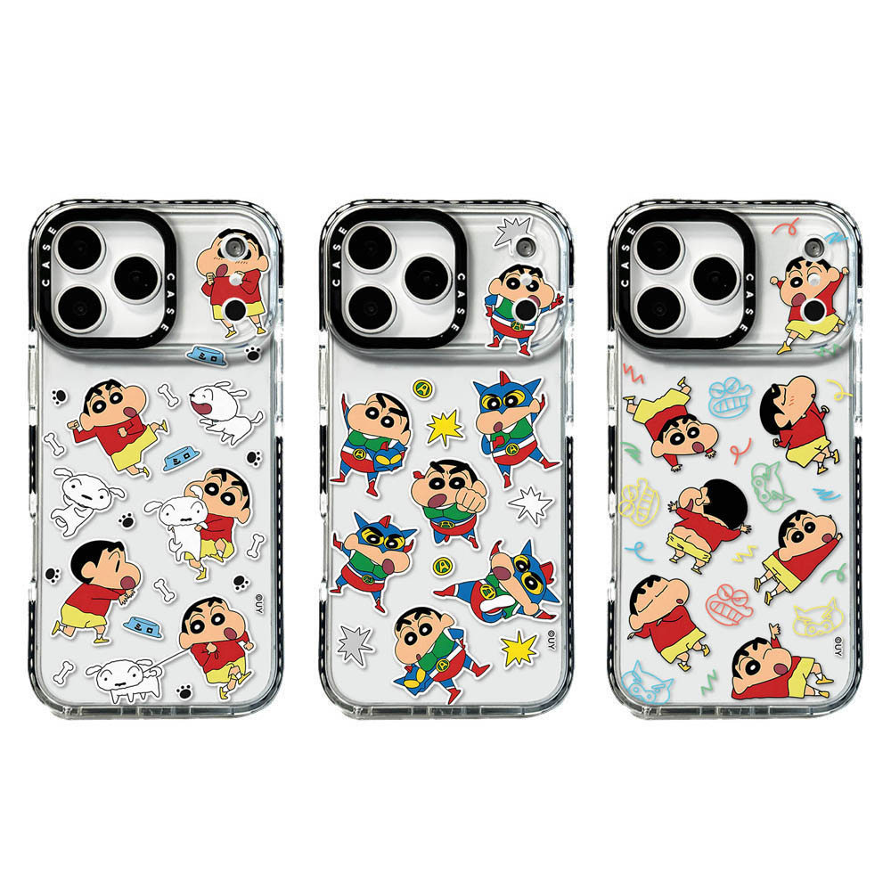 เคสTPU เคสมือถือการ์ตูนเต็มหน้าจอ ดินสอสี เด็กผู้ชาย เคสโทรศัพท์สําหรับ ไอโฟน 17 มือโปร สูงสุด 17 16 15 14 13 12 11 กันกระแทก ต้านสีเหลือง