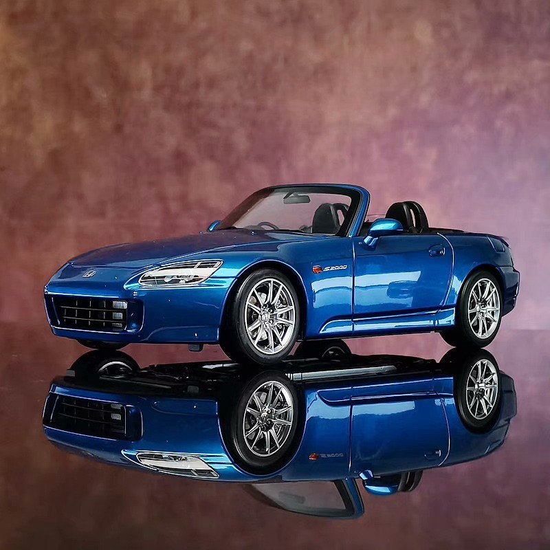 MH 1: 18 Honda Honda S2000 AP2 Alloy Full Open Collection Static Car Model Blue Brand New