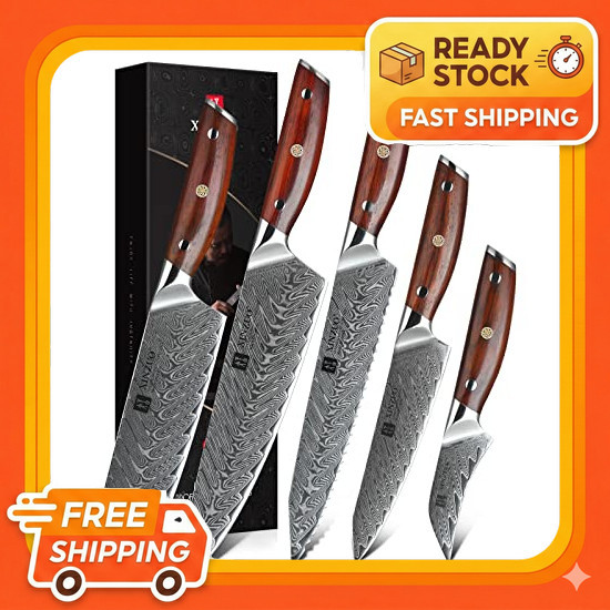 XINZUO 21cm Damascus Steel Kiritsuke Chef Knife, Super Steel Multifunction Kitchen Knife Sharp Profe