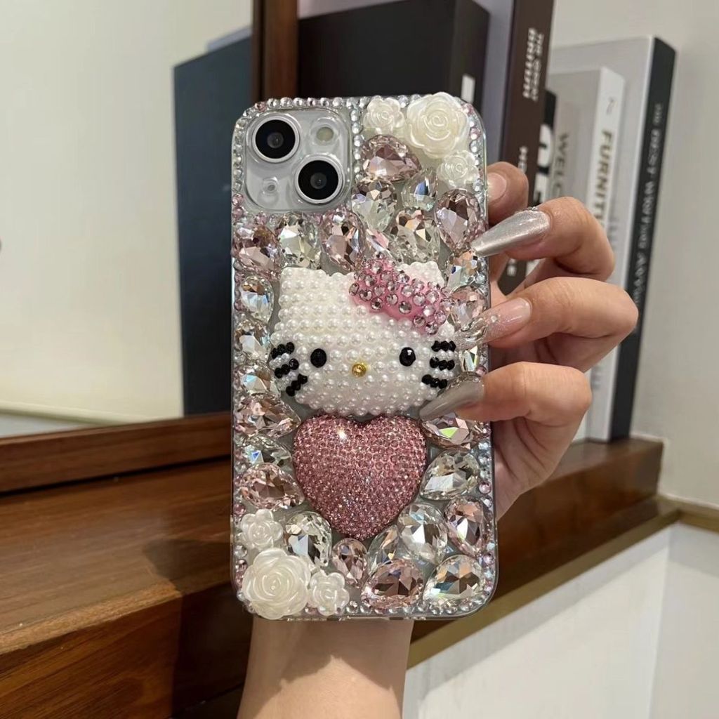 Full Diamond Hello Kitty Apple 13 เคสโทรศัพท์ iPhone16promax รวมทุกอย่าง 17promax กันกระแทก 14/15 นุ่ม 2026-04-19