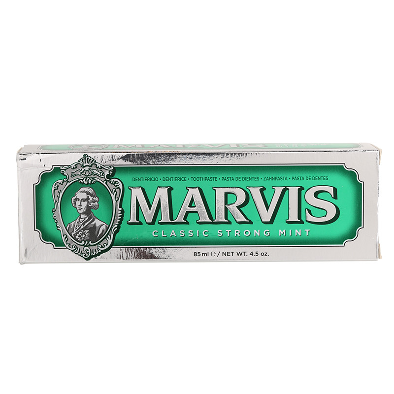 มาร์วิสยาสีฟันคลาสสิคสตรองมิ้นท์ 85มล. Marvis Classic Strong Mint Toothpaste 85ml. [หมายเลขบาร์โค้ด 8004395111701 ]