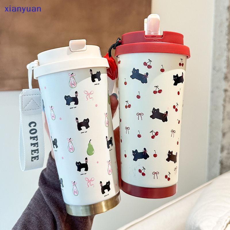 [xianyuan] การออกแบบลูกแมวดอกไม้ 550ml Dual-DrinkCup, ขวดน้ํา 316 แบบพกพาความจุขนาดใหญ่ XY