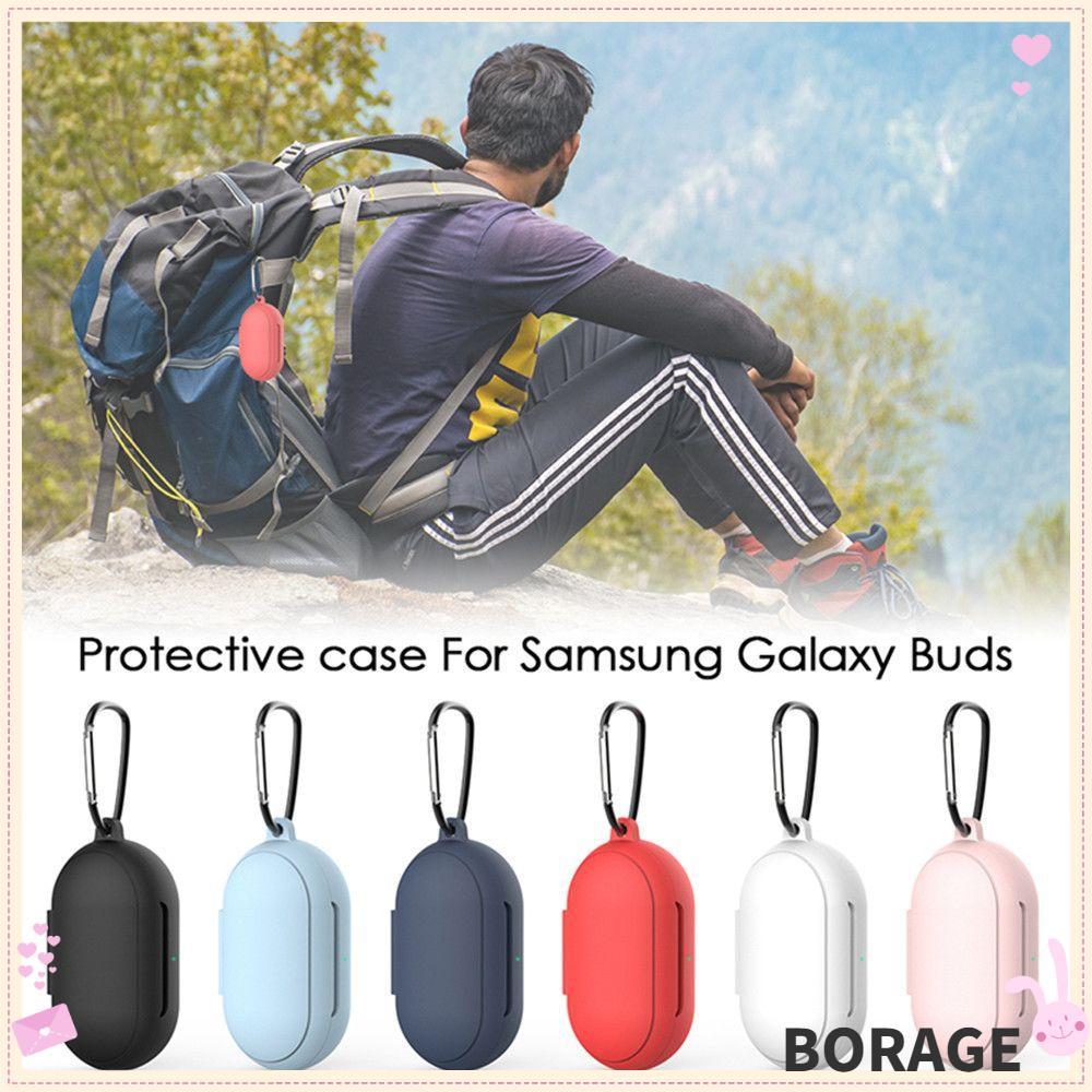 BORAG ฝาครอบซิลิโคนอ่อนนุ่มกล่องชาร์จหูฟังกีฬาเกราะป้องกันสําหรับ Galaxy Buds Plus
