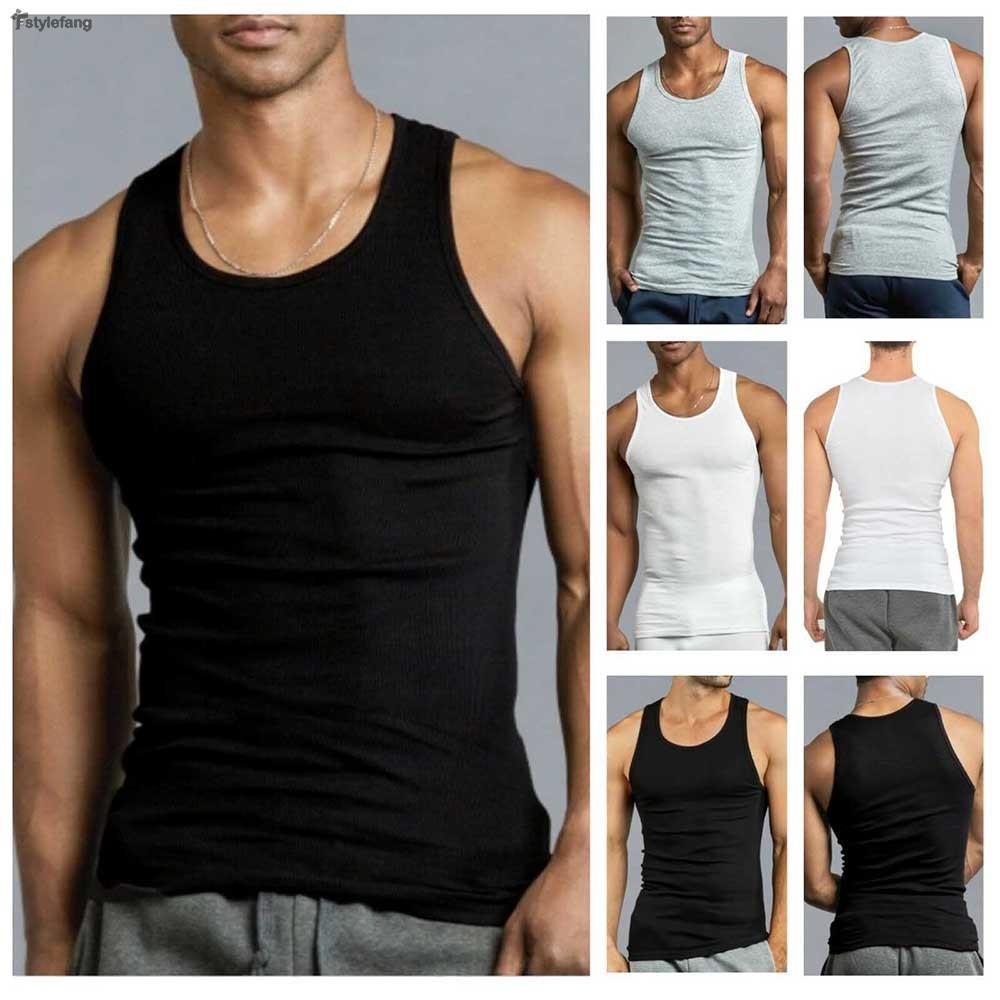 เสื้อกั๊ก Undershirt Bodybuilding Fitness Gym Mens Muscle Stringer T Shirts