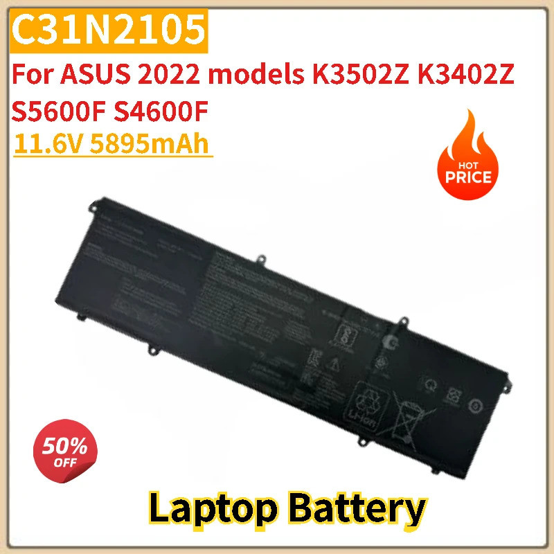 คุณภาพสูง C31N2105 แบตเตอรี่แล็ปท็อป 11.6V 5895mAh สําหรับ ASUS 2022 รุ่น K3502Z K3402Z S5600F S4600