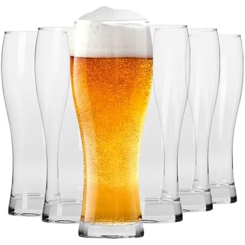 ชุด 6 – 16.9 oz Pint Glasses Lager IPA Chill Beer Glasses Total 21.3 oz Made in Europe Clear Drinkin