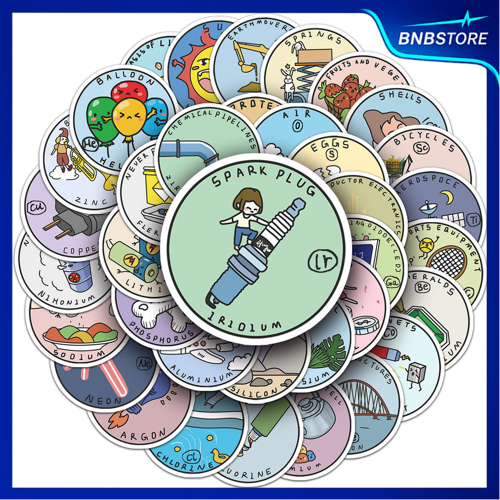 🍀ส่งจากไทย🍀 118แบบ สติกเกอร์ ตารางธาตุ เคมี การ์ตูน PTABLE periodic table of elements cartoon sticke