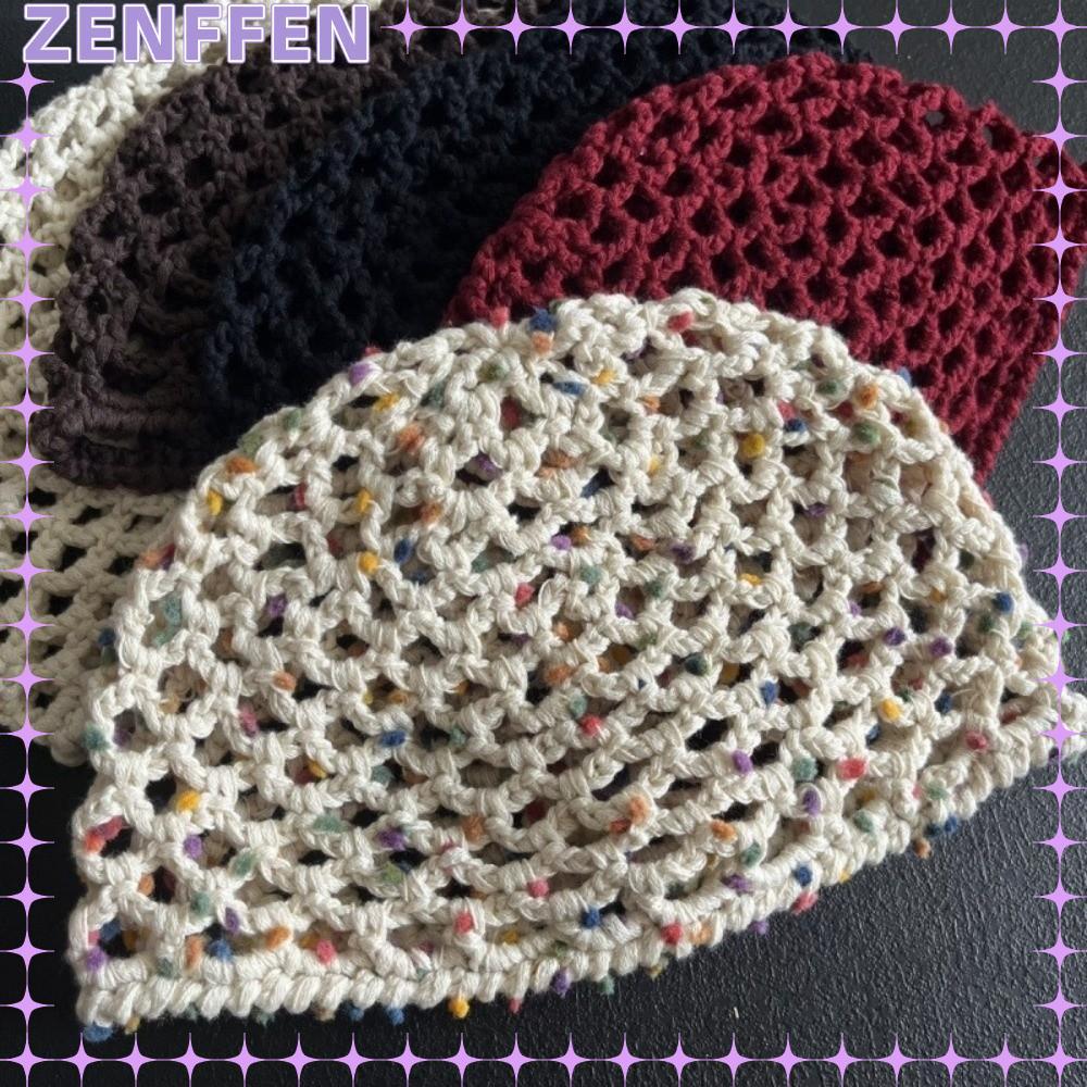 ZENFFENBC หมวกถัก,หมวกบีนนี่ระบายอากาศกลวงออก,แฟชั่นโครเชต์บางแฮนด์เมดตาข่ายหมวกแตงโมสําหรับฤดูใบไม้ผลิฤดูร้อน