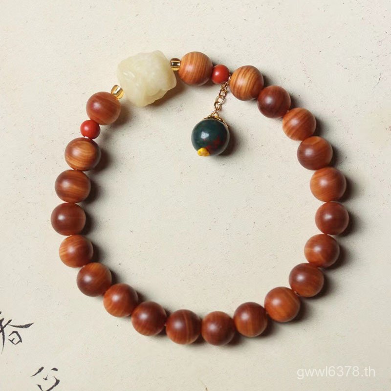 8 มม.วัสดุเดี่ยวเครื่องประดับ Cihua สร้อยข้อมือแหวนลูกปัดไม้ผู้ชายผู้หญิง Cypress Cliff มือ Retro Ar