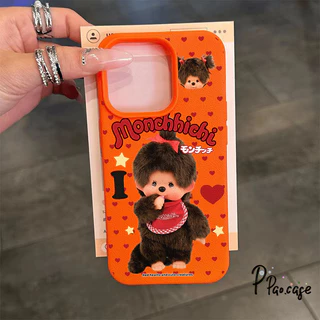 เคสไอโฟน17 11สำหรับ IPhone 17 AIR 15 13 11 16 12 14 Pro Max 15 Plus XR X เคสหนังสือลายลายมอนชิชชี น่ารัก สไตล์ฮิต คู่รัก