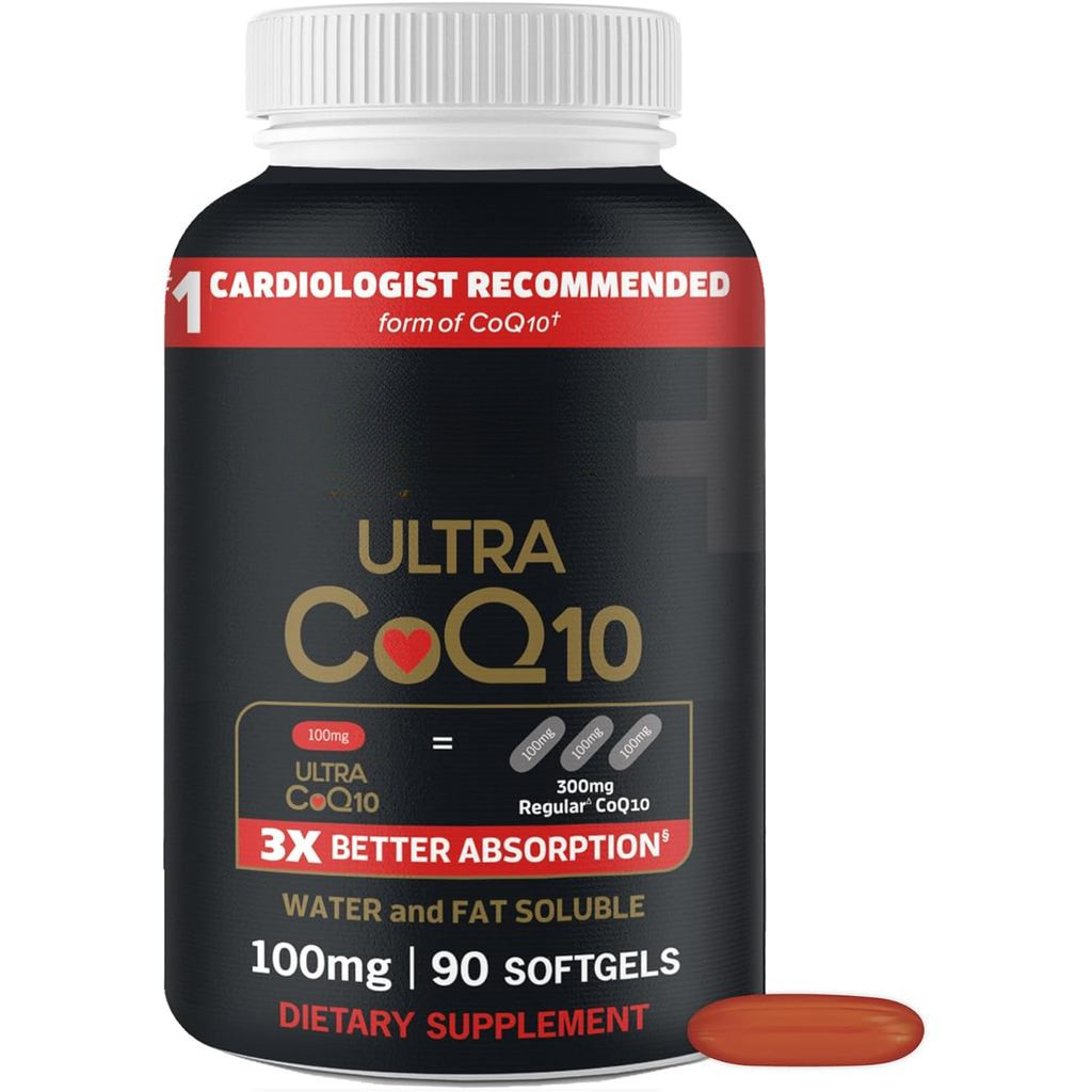 CoQ10 100mg Softgels- 3x Better Absorption, Antioxidant for Heart Health & Energy, Coenzyme Q10 วิตา