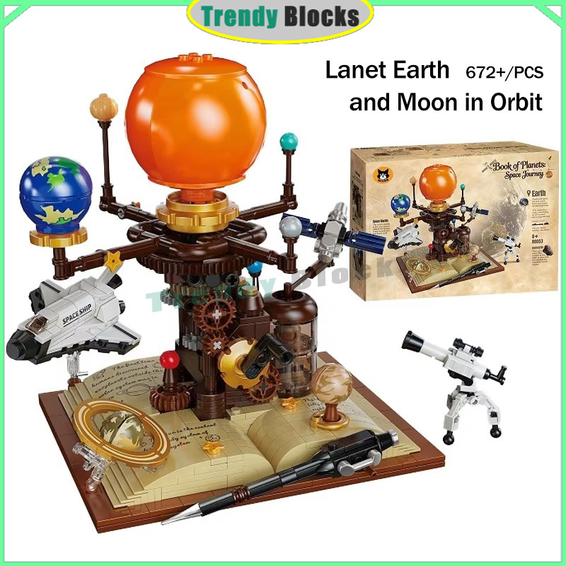 Lanet Earth and Moon in Orbit,บล็อกตัวต่อ,Aerspace,ของขวัญของเล่นเพื่อการศึกษาสําหรับเด็ก,MOC,42179