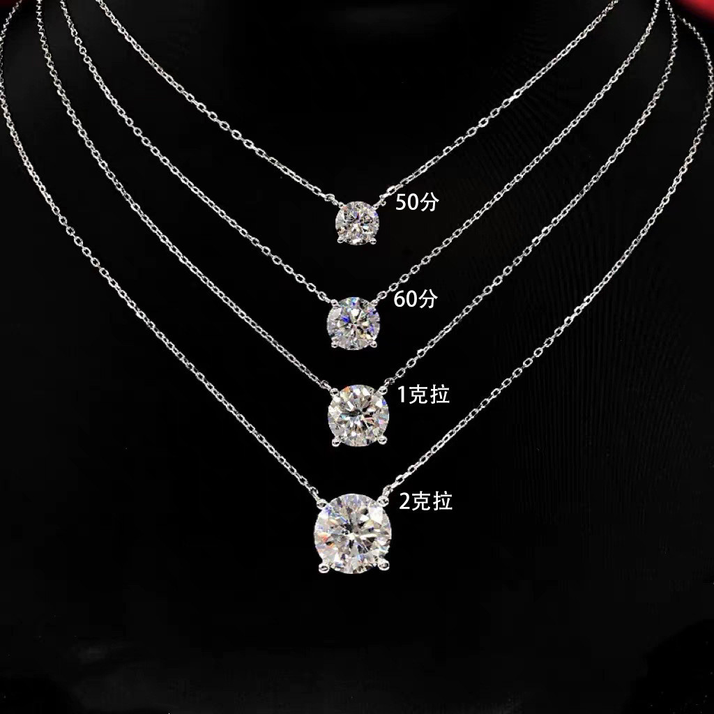 Xiaohongshu Moissanite D สีจมูก Ga เพชร S925 สร้อยคอเงินผู้หญิงหรูหรา Lucy Xu Yan โซ่กระดูกไหปลาร้า 