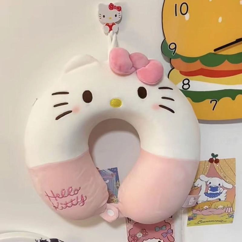 可爱kt粉色少女卡通记忆飞机旅行棉护颈护办公室午睡便携枕头Cartoon Nap Pillow Office Nap Pillow Portable Travel Neck Pillow Studen