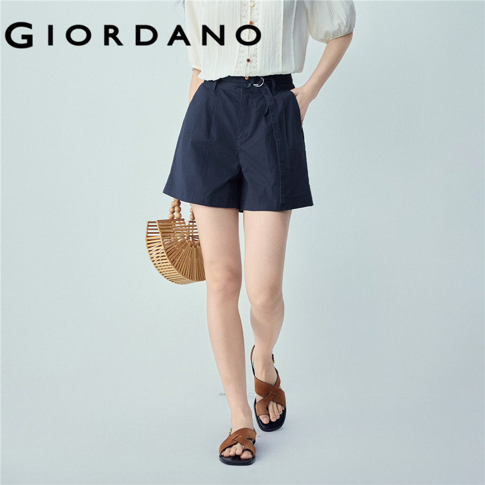 GIORDANO WOMEN Women Pleated Shorts 05406308