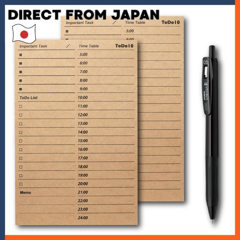 Tough Rough Easy ToDo10 Daily Use ToDo List With Dark Ink Sarasa Clip R