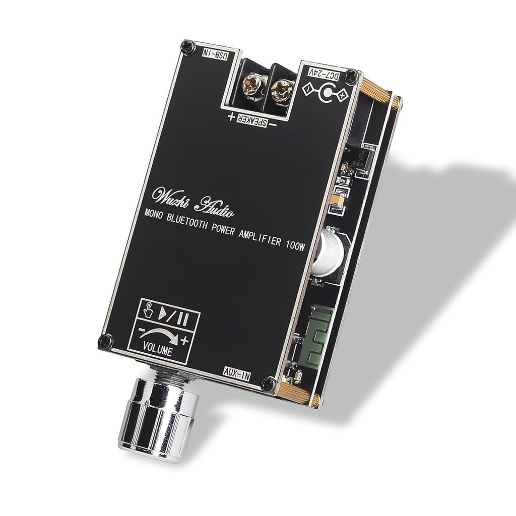 ZK-1001B บอร์ดขยายเสียง Mono พร้อมเอาต์พุตไฟ TWS, เครื่องขยายเสียงรถยนต์อินพุตแรงดันไฟฟ้ากว้าง 9-24V