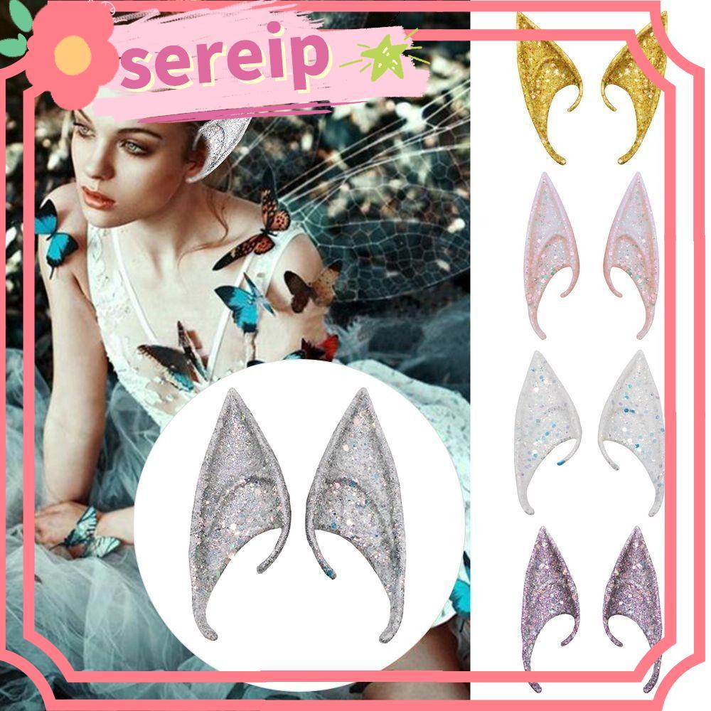 SEREIP Elf Ears, Glitter อะนิเมะ Elven Ears Props, DIY Latex คอสเพลย์ props นางฟ้าหูฮาโลวีน
