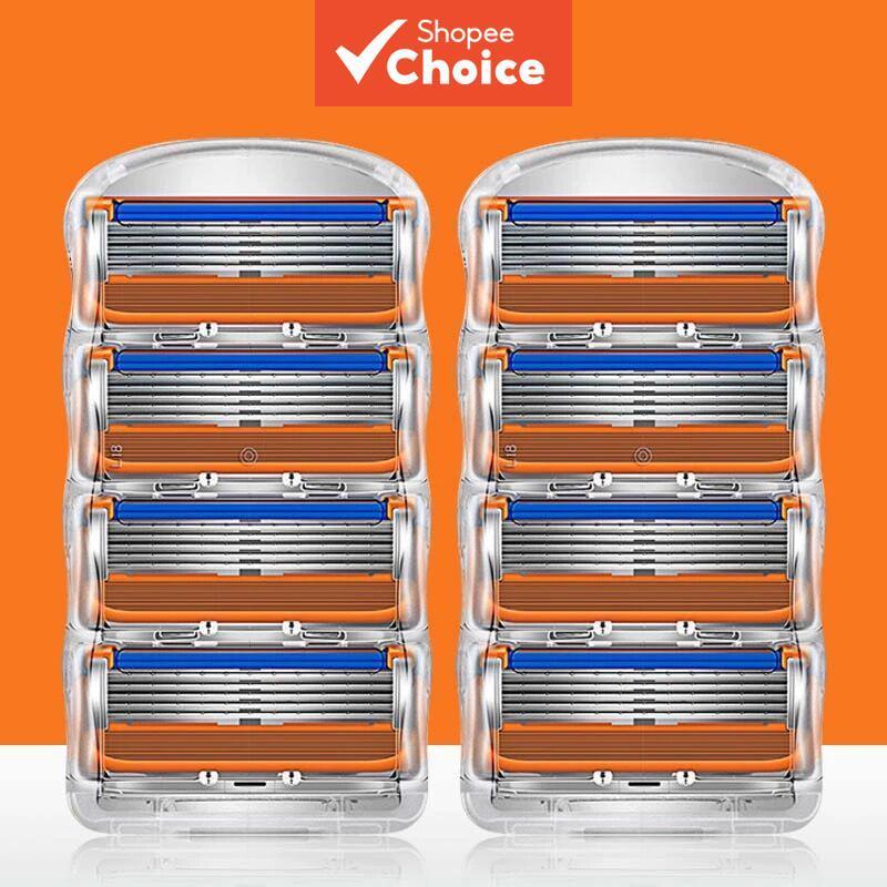 ใหม่ผู้ชายใบมีดเครื่องโกนหนวดย้อนยุค 5 ชั้น - โกนหนวดเปียกแบบใช้ซ้ําได้การออกแบบป้องกันรอยขีดข่วนสําหรับกรูมมิ่งเรียบ