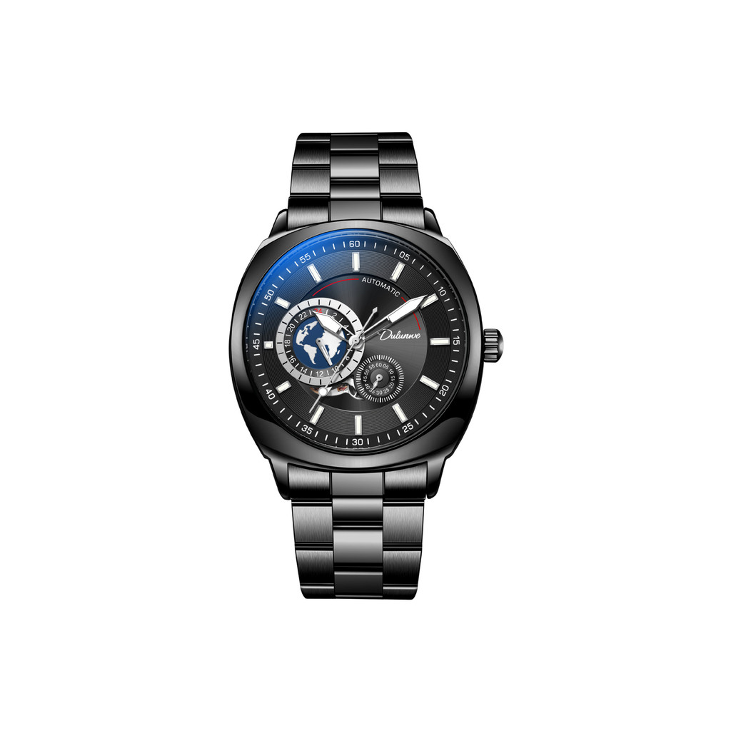 Dulunwe 6063C Square Tourbillon อัตโนมัติส่องสว่างกันน้ํากีฬาแฟชั่นนาฬิกาผู้ชาย