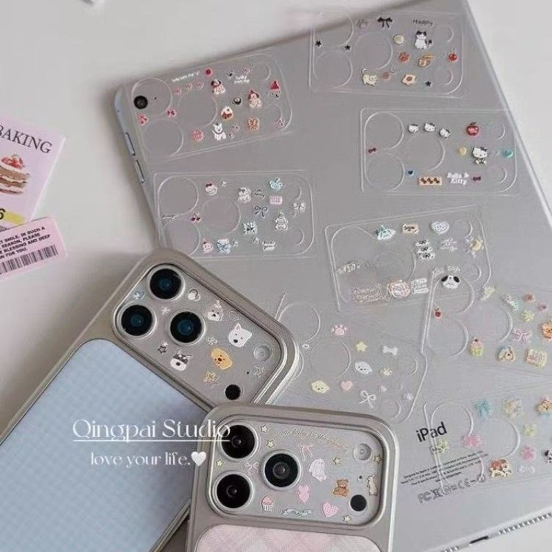 น่ารักการ์ตูนกล้องเลนส์ป้องกันฟิล์มสําหรับ IPhone 17 Pro Max 17 Pro HD ป้องกันกระจกคลุมทั้งหมด