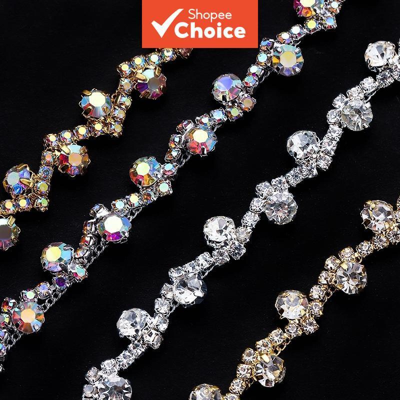 Rhinestone S Chain สําหรับ DIY เข็มขัดเอวโซ่ตกแต่งที่มีสีสันเครื่องประดับของขวัญ