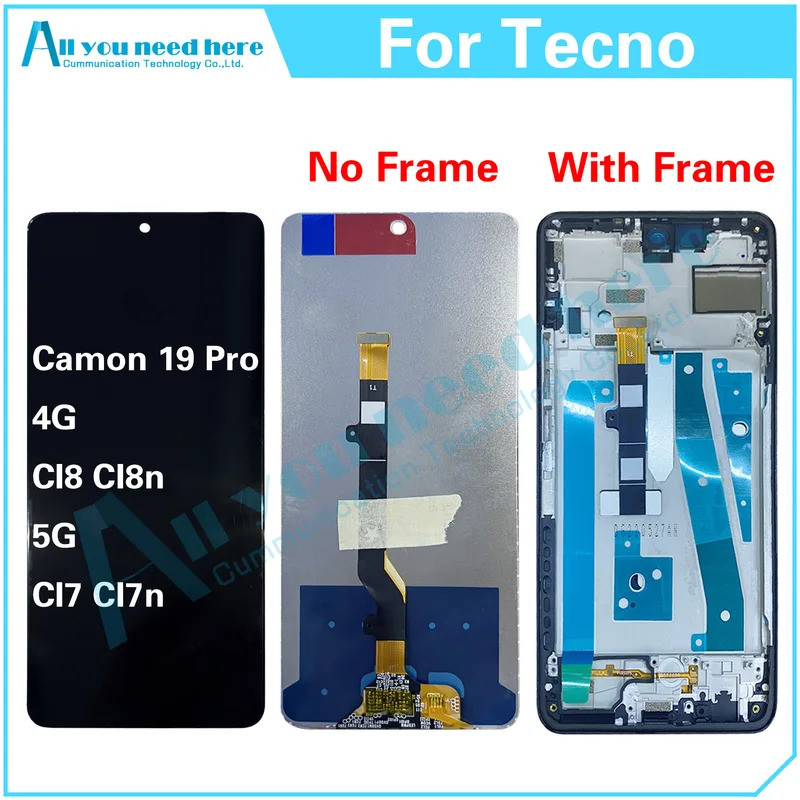 100% Test สําหรับ Tecno Camon 19 Pro 4G 5G CI7 CI7n CI8 CI8n จอแสดงผล LCD Touch Screen Digitizer Ass