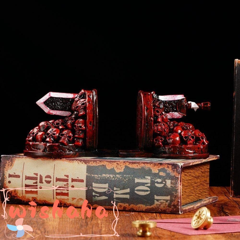 WISHAHA Furious Dragon Slayer Bookend, เรซิ่นฐานทนทาน Berserk Bookends, Creative Craft Non-slip Drag