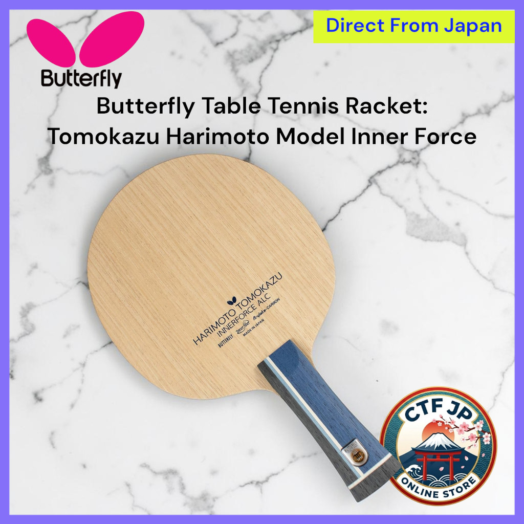 Butterfly Table Tennis Racket Tomokazu Harimoto Model Innerforce ALC Attack Type with Special Material - Flared, Penhold, and Straight Handle Options