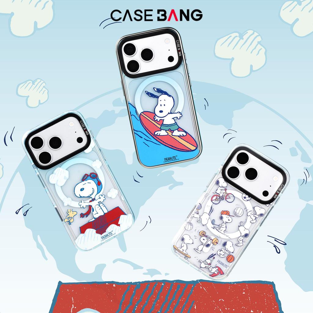 CASEBANG Snoopy 1.0 Series เคสแม่เหล็ก ImagiSnap เข้ากันได้กับ iPhone 13-17 ด้านหลังแบบถอดเปลี่ยนได้, การป้องกันการตกของทหาร